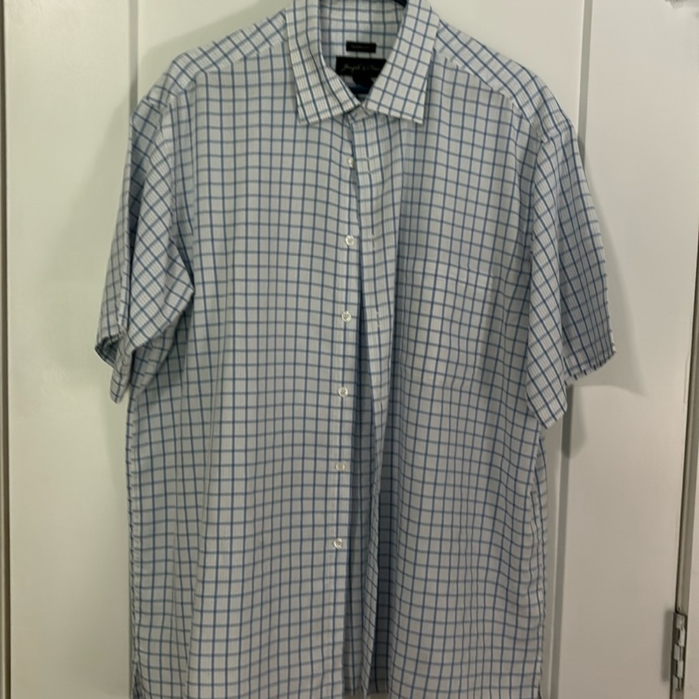 Men’s Joseph and Feiss casual shirt blue and white check xL